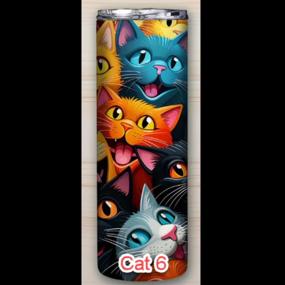 CATS TUMBLER CUP - 20 oz Stainless w Lid - Choose style- NWT for hot/cold